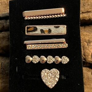 Elegant Watchband Charm Set with Leopard Print and Rhinestones